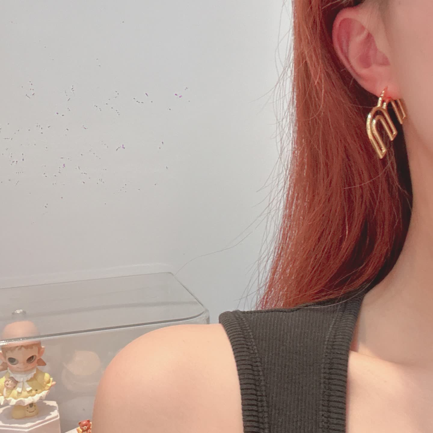 Miu Miu Gold 'U' Shape Earrings